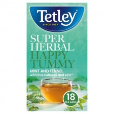 Tetley Super Herbal Happy Tummy Mint and Fennel 18 Tea Bags