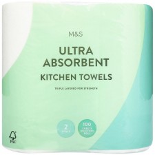 Marks and Spencer Ultra Absorbent Kitchen Towels 2 per pack