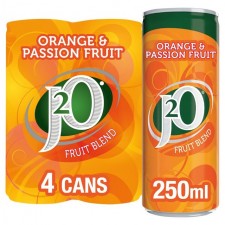 Britvic J2O Orange and Passionfruit 4 x 250ml Cans