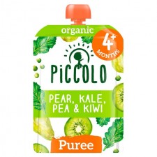 Piccolo Pear Kale Pea and Kiwi Organic Pouch 4 Months+ 100g