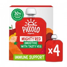 Piccolo Red Organic Fruit and Veg Smoothie Pouches 6+ Months 4 x 90g
