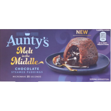 Auntys Chocolate Melt In The Middle Steamed Puddings 2X100g