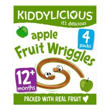 Kiddylicious Apple Wriggles Multipack 4 x 12g 12 months