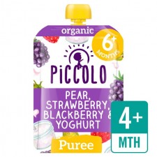 Piccolo Organic Pear Strawberry Blackberry and Yoghurt with Wholegrain Oats 100g