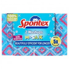 Spontex Washups Mosaik Non Scratch Sponge Scourers 2 per pack