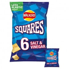 Walkers Squares Salt and Vinegar 6 pack