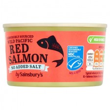 Sainsburys Wild Pacific Red Salmon No Added Salt 212g