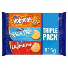 McVities Digestive Hobnobs Rich Tea Triple Pack