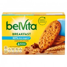 Belvita Reduced Sugar Chocolate Chip Breakfast Biscuits 5 x 45g