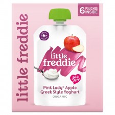 Little Freddie Organic Pink Lady Apple Greek Style Yoghurt  Multipack 6 x 100g