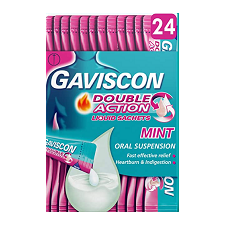 Gaviscon Double Action Liquid Sachets Mint Flavour 24 x 10ml