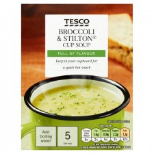 Tesco Broccoli and Stilton Soup In A Mug 5 Sachets 120g