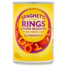 Sainsburys Spaghetti Rings and Pork Sausages 400g