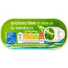 Sainsburys Anchovy Fillets in Olive Oil 50g