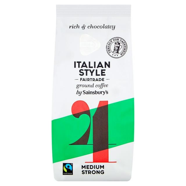 Sainsburys Italian Style Fairtrade Ground Coffee 227g